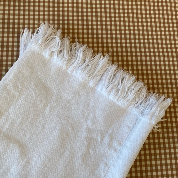 FRAME Le High Straight Blanc white jeans raw hem. Size 32 - Picture 7 of 16